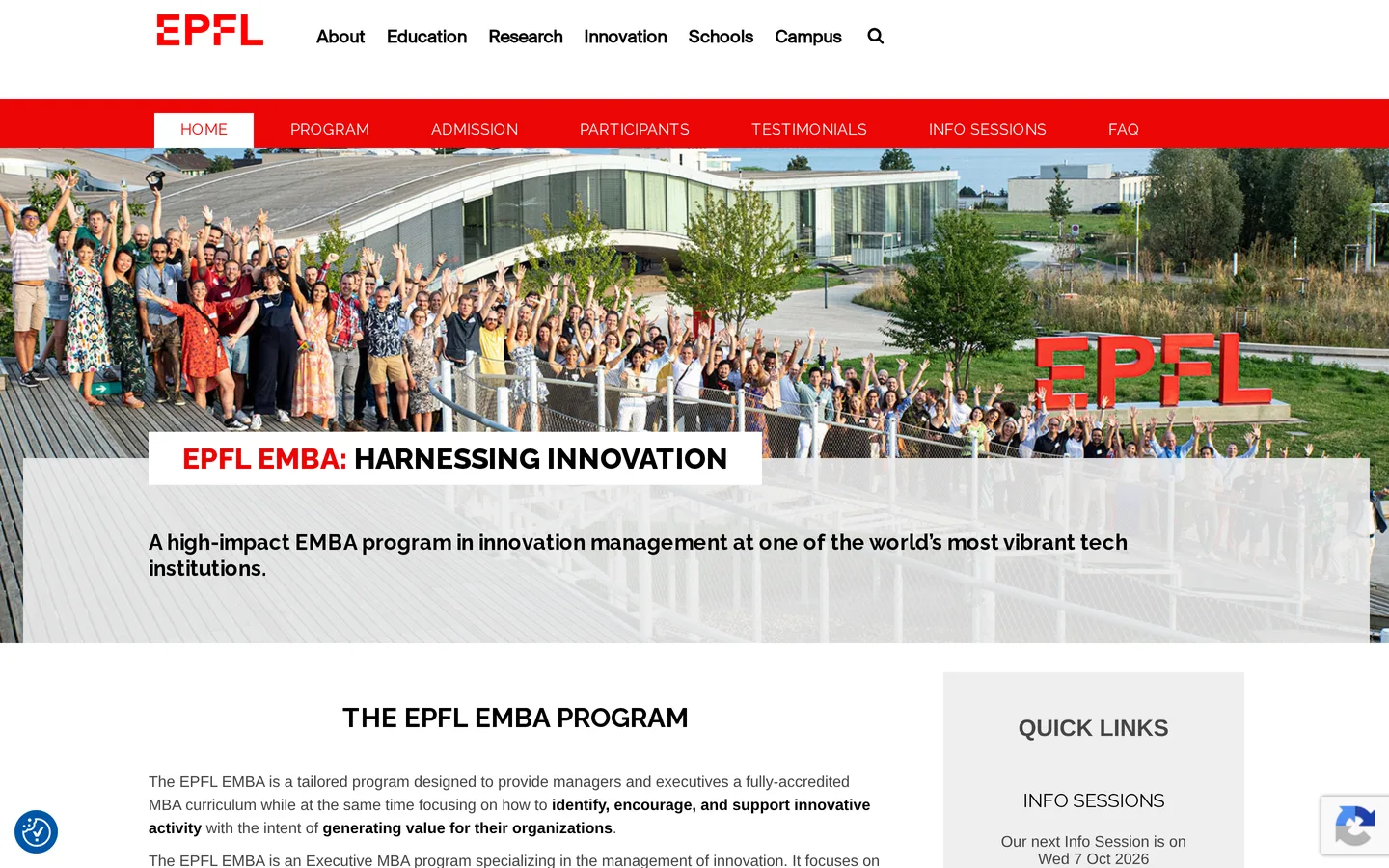 Aperçu du site epfl-executive-education.ch